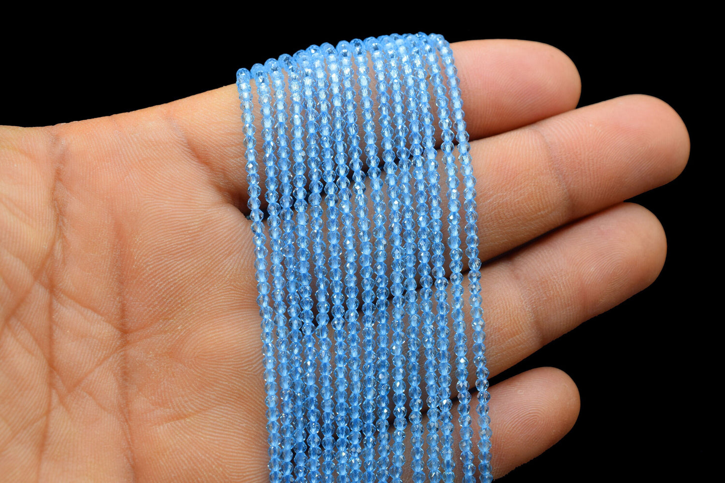 Sky Topaz Facedted Beads/Beads Strand/Jewerly Making Beads/2mm Sky Topaz Beads/Loose Gemstone Beads/Rondelle Beads/Gift