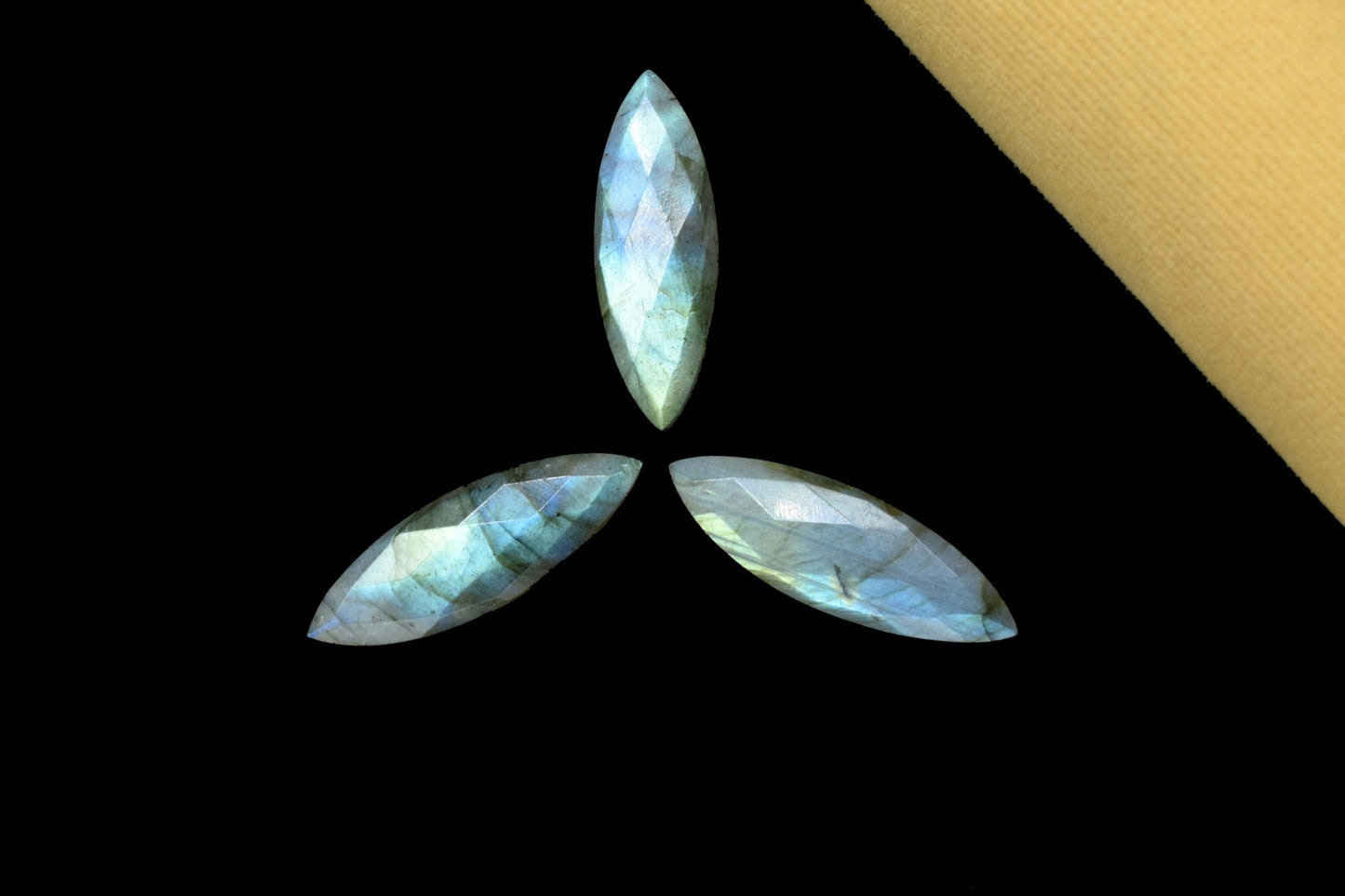 Labradorite 10x30mm Faceted Cabochon, Checker Cut Cabochon Jewelry, Gemstone Jewelry, Faceted Briolette Marquise Shape,Jewelry Making Supply