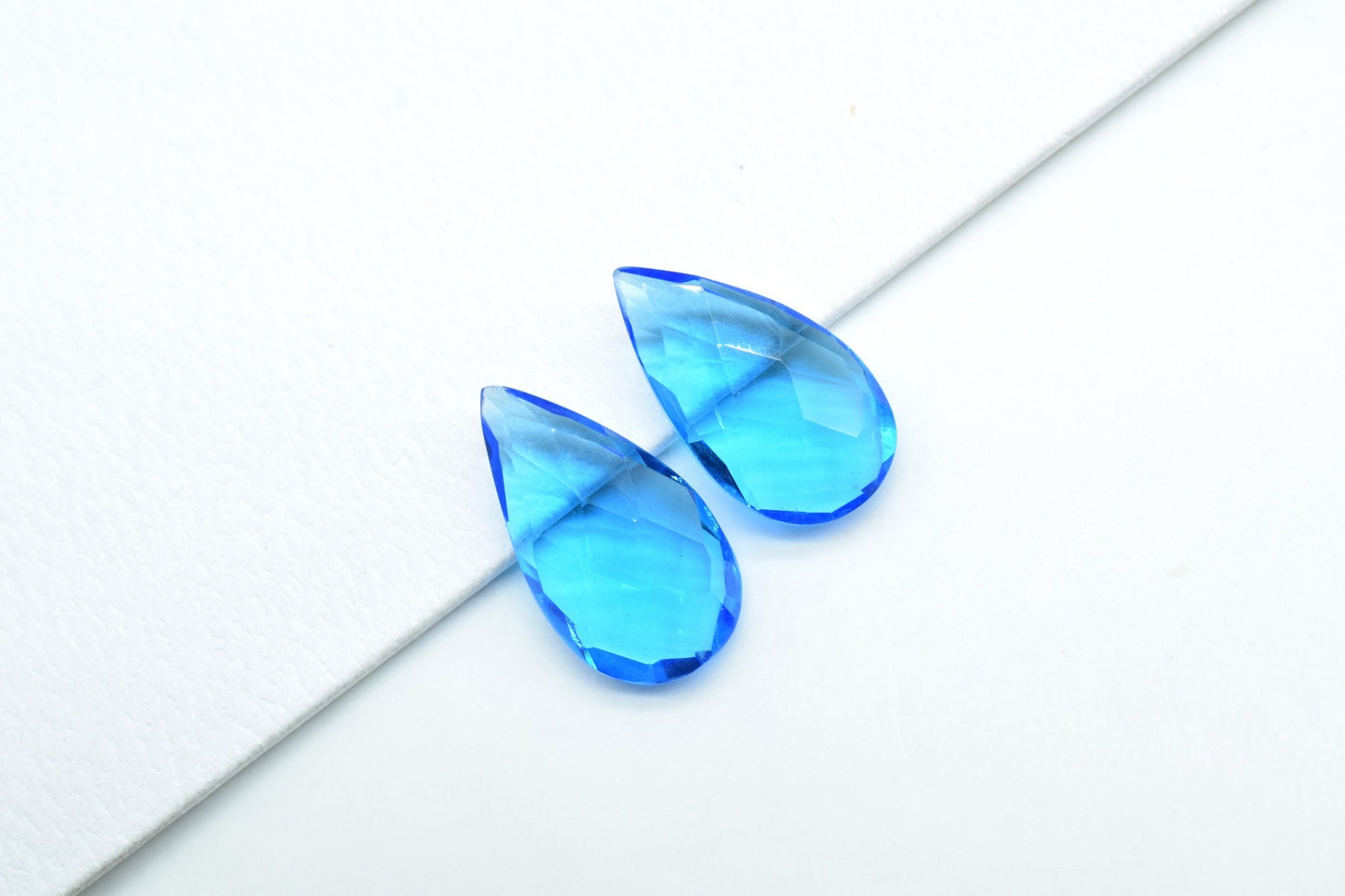 London Blue Topaz Faceted Pear Shape Briolettes,10x18mm Pear Shape Beads,Blue Topaz Briolettes,Faceted Pear Beads,Blue Topaz Jewelry Beads,