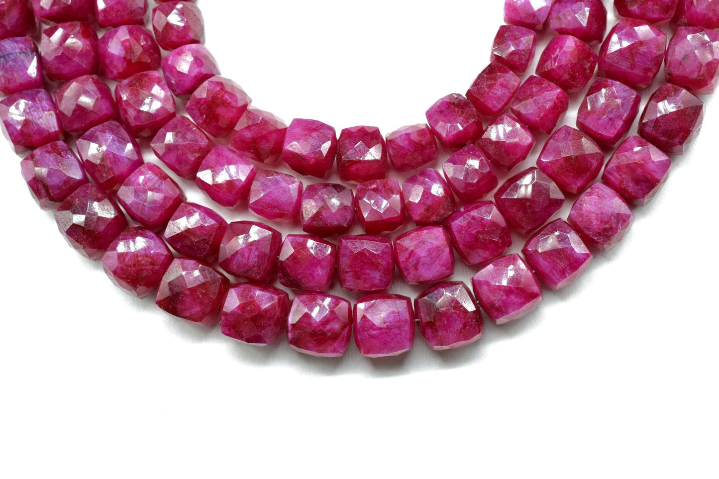 Ruby Faceted Cube Beads,3D Box Strand,3D square Dice Beads,Faceted Cube Strand,Jewelry Supplies,Ruby Briolettes,Ruby box briolettes,strand