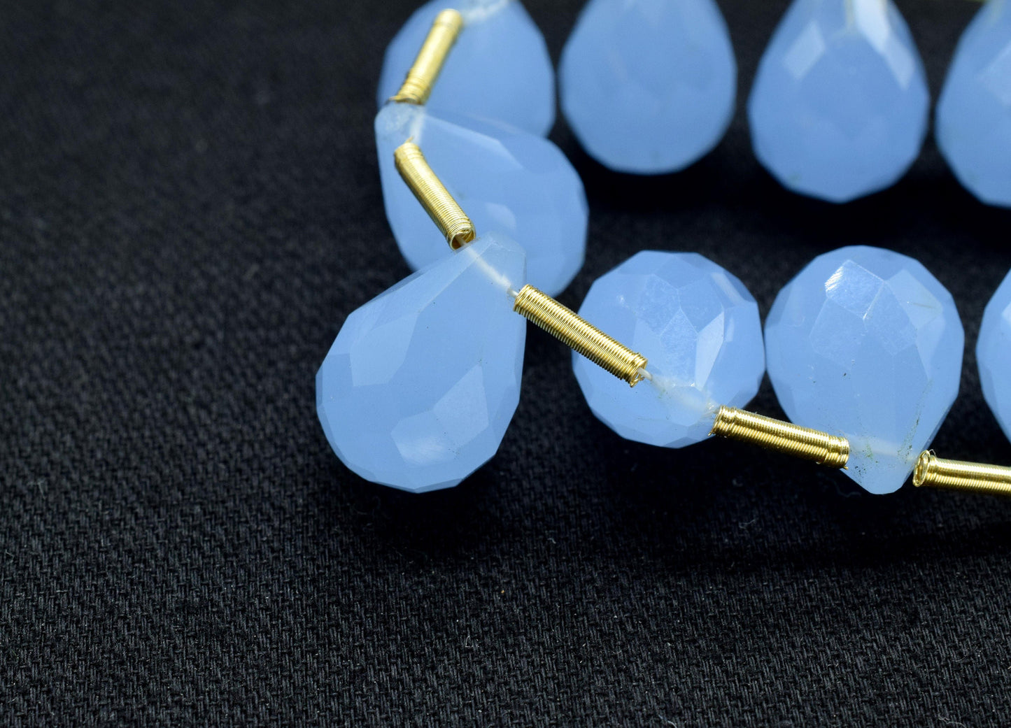 Blue Chalcedony Teardrop Shape Briolette, 10x14mm Drop Beads , Blue Chalcedony Faceted Drop Shape Briolette , AAA Quality Briolette
