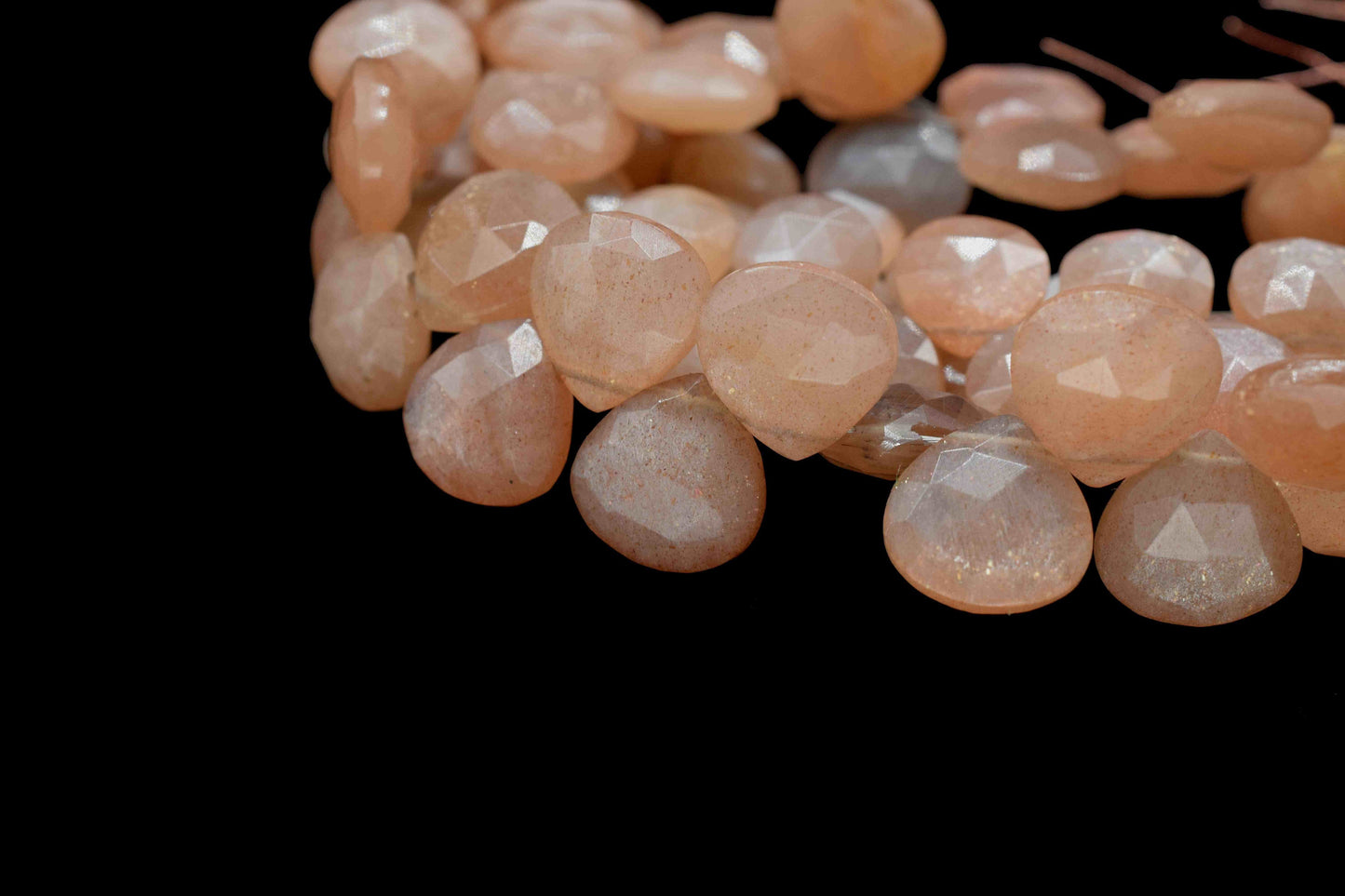 Peach Moonstone Faceted Heart Shape Beads,Peach Moonstone Briolettes,Peach Moonstone 10mm Briolettes,Jewelry Making Beads,jewelry beads
