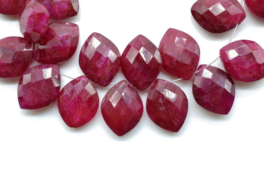 Finest Quality AAA Quality Ruby Faceted 10x13mm Marquise Shape Briolettes,Ruby briolettes for making jewelry,Genuine Ruby Briolettes, beads