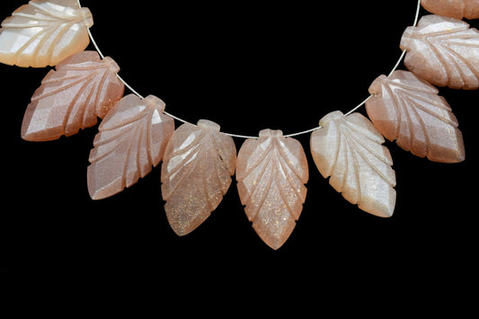 Peach Moonstone Carved Briolettes, Peach Moonstone Fancy Carved Briolettes,Natural Gemstone Beads for jewelry making,Carved Briolettes