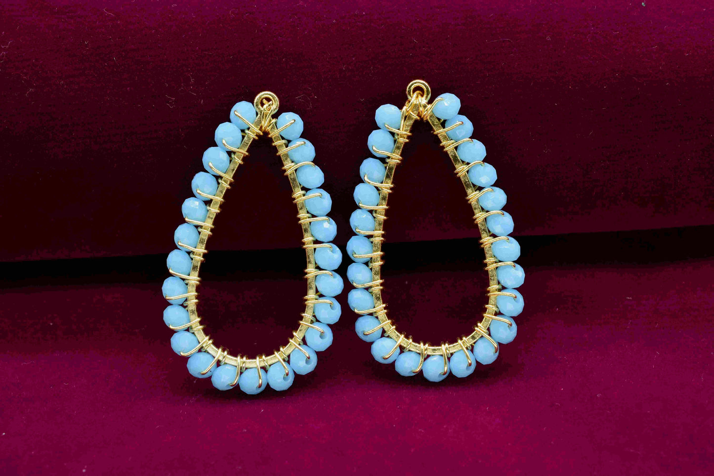 Turquoise Quartz Beaded Earring,Gemstone Component,Handmade Earring,Dangle Earring Components,Findings Earring Components- Connector Jewelry