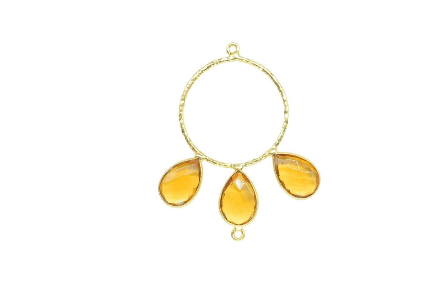Citrine Pendant/Gold Plated Jewellery/Connector Jewellery/Gemstone Jewellery/Brass Connector Jewellery/Double Bail Pendant/Citrine Jewelry