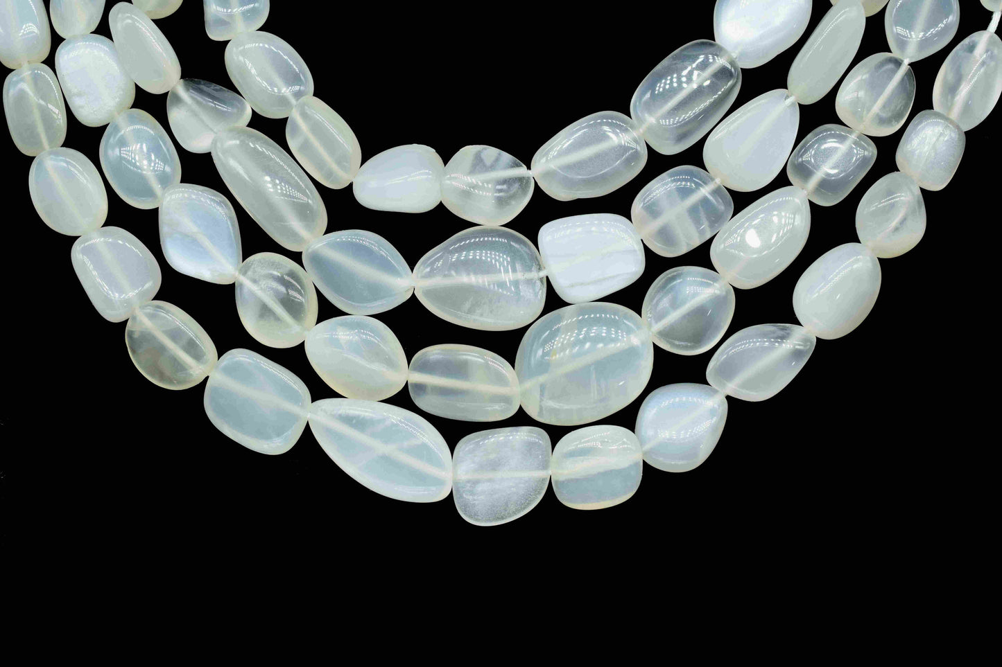 White moonstone Beads Jewelry,handmade Necklace,Gift,White moonstone smooth nuggets,Oval Shape Gemstone Tumble Beads,moonstone nugget Strand