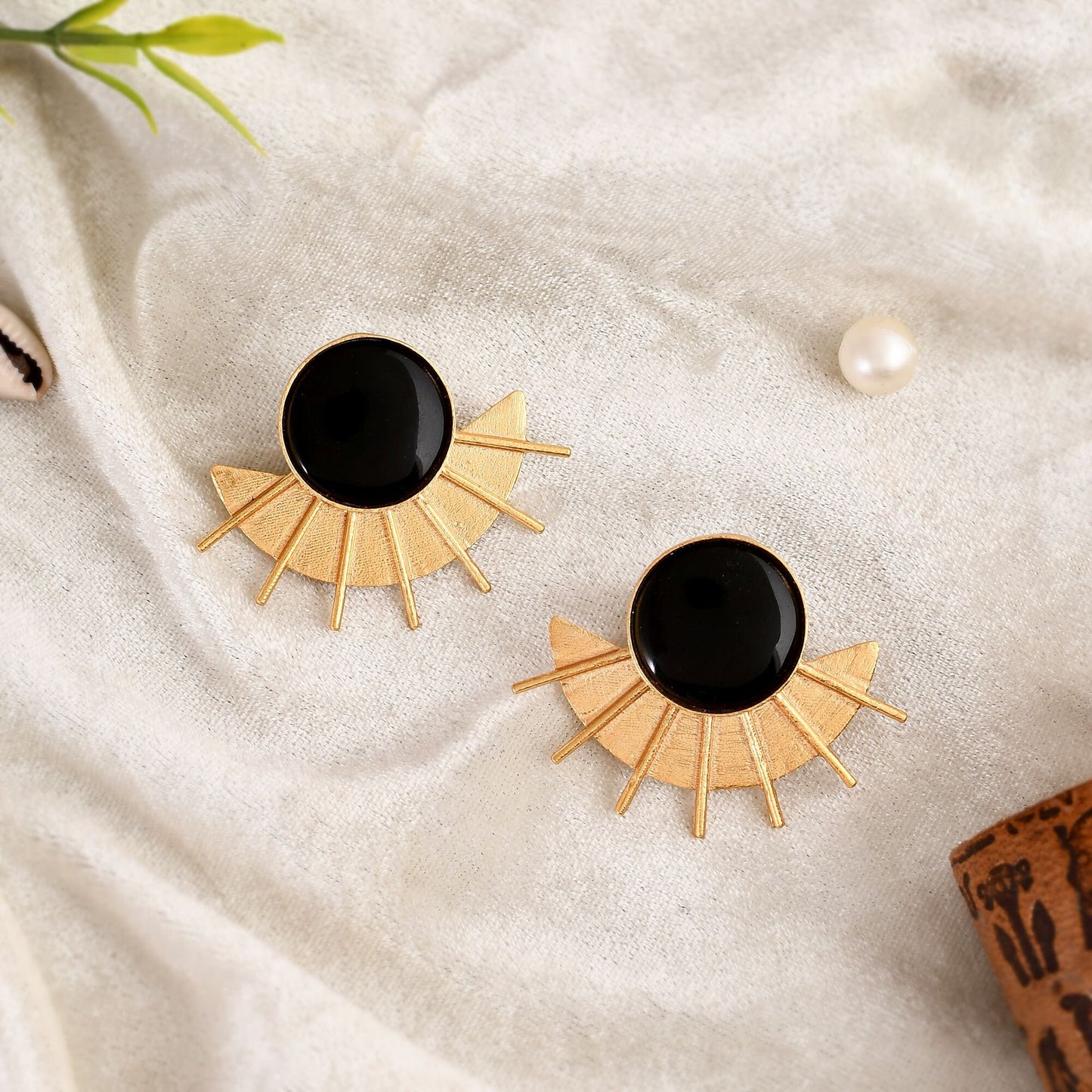 Gemstone Black onyx Earring/Gold Plated Earring/Gold Plated Earring/Bridal Earring/Onyx Earring/Handmade Earring/Boho Earring/B'day Gift