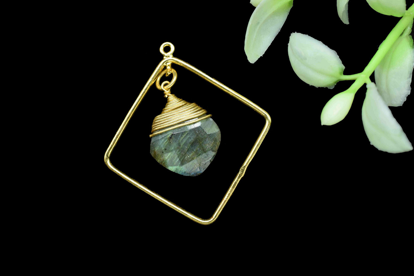 Gemstone Square Bezel Pendant Connectors,Beads Pendant Jewelry,Station Finding Link,Gemstone Craft Supply,Handmade Square Beads Jewelry,Gift
