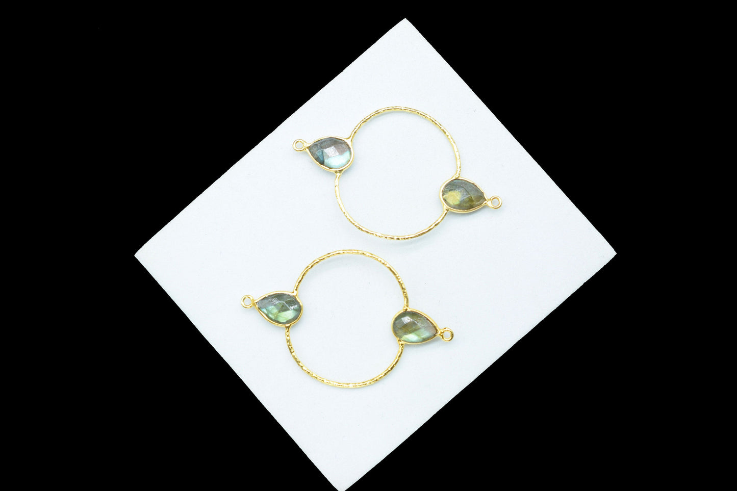 Flashy Labradorite Double Bail Bezel Connector,Labradorite jewellery,Labradorite Connector,Gemstone Jewelry,unique Bezel,Gemstone Earring