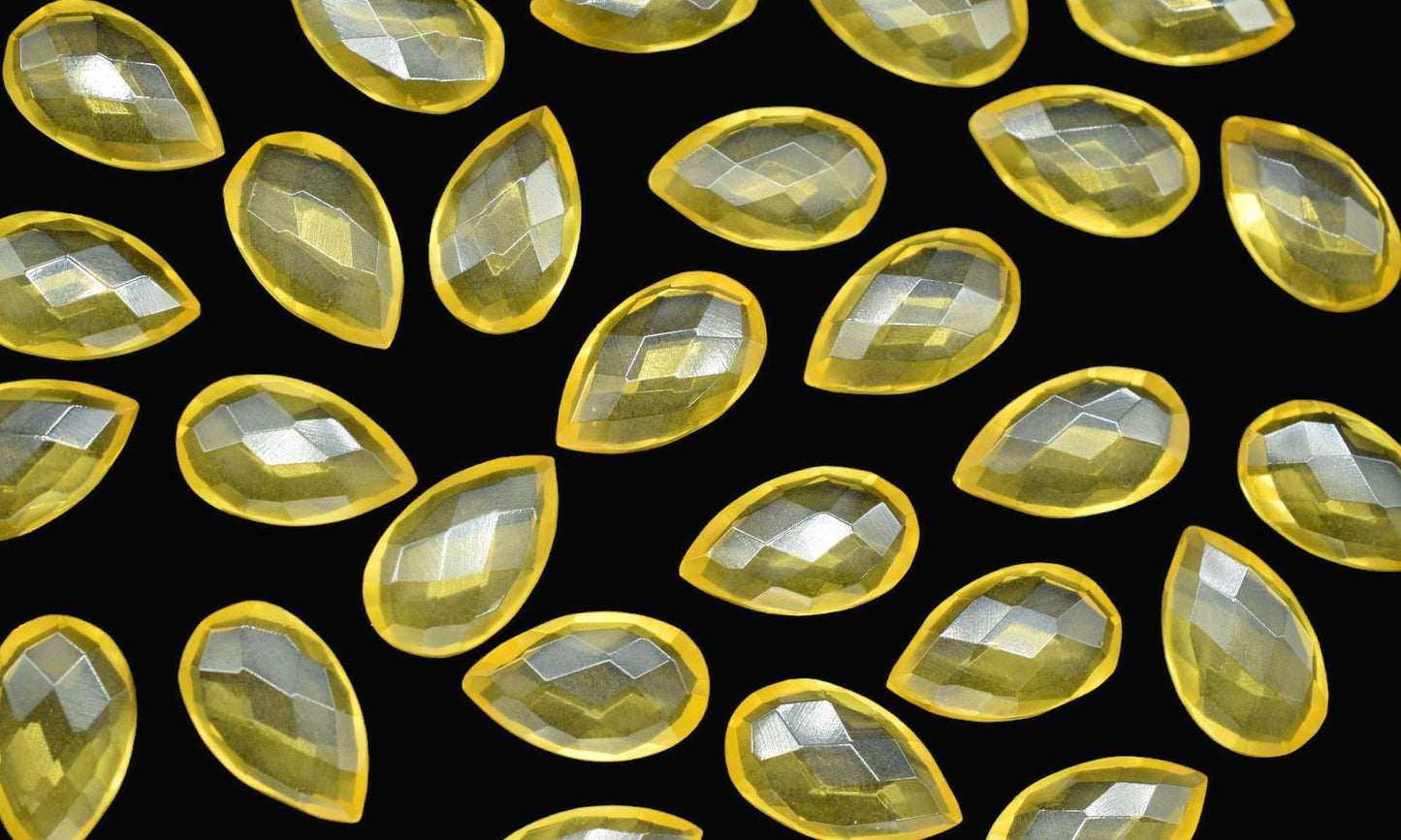 Citrine Faceted Pear Shape Briolettes,12x20mm Teardrop Beads,Citrine Briolette,Gemstone Beads,Jewelry Making Beads,Yelllow Gemstone Beads