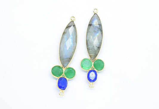 Multi Gemstone Component/Labradorite Faceted Cut Stone/Earring Component/Marquise Gemstone Pendant/Jewelry Making/Dangle Earring/Wholesale