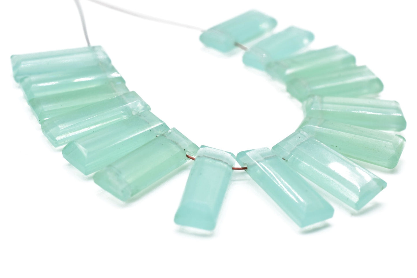 Aqua Chalcedony small baguettes,Aqua Chalcedony drilled Briolette,Aqua Chalcedony faceted stones, Chalcedony fancy briolette,Aqua Chalcedony