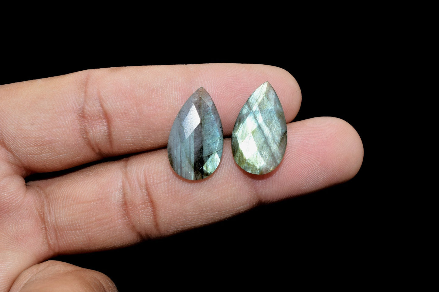 Labradorite Faceted Pear Shape Briolettes,12x20mm Teardrop Beads,Labradorite Briolette,Nutural Gemstone Beads,Jewelry Making Beads,Grey bead