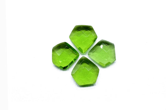Peridot Quartz Faceted Fancy Shape Briolettes,Jewelry Making Beads,Fancy Shape Side Drill Beads,Peridot Briolettes,Peridot Faceted Beads,