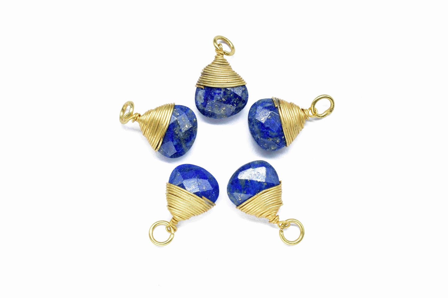 Blue Sapphire Faceted Connectors, 10mm Heart Shape Connectors, Pendant Jewelry, Gemstone Wire Wrapped Pendant, Wire Wrapped Necklace Jewelry