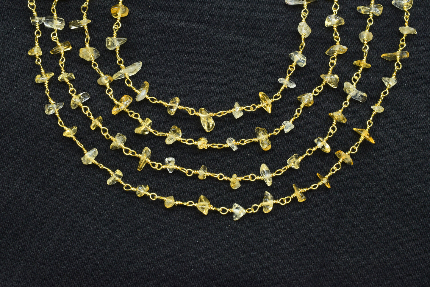 Natural Citrine Chips Rosary Chain,Nugget Rosary Chain,Finding Wire Wrap Necklace Chain,Gemstone Rosary,Handmade Jewelry Carft Supplies,Gift