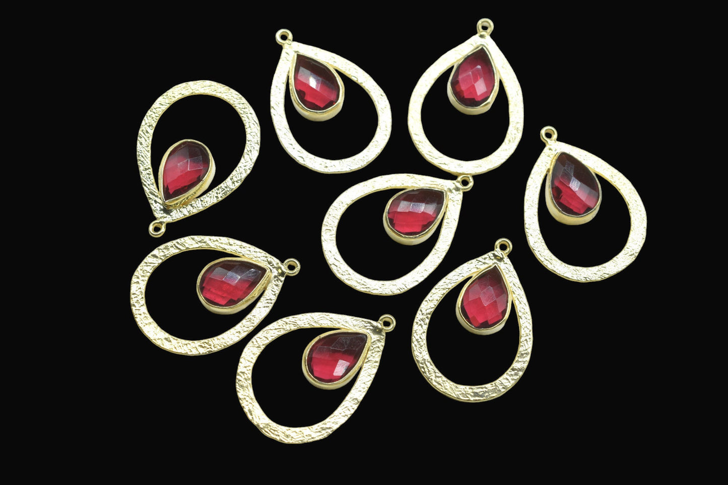 Pink Tourmaline Gemstone Pendant/Pear Shape Pendant/Bezel Pendant/Jewelry making Stone/Gold Plated Jewelry/Connector Jewelry/Handmade/Gift