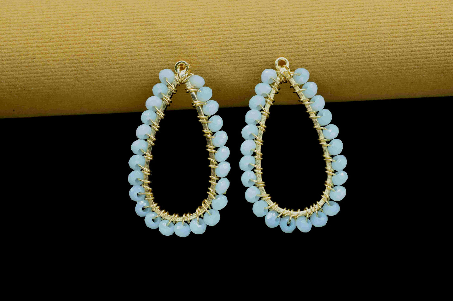 Aqua chalcedony Gemstone Earrings Components,-Handmade Earrings,Dangle Earring Components -Findings Earring Components- Connector Jewelry,