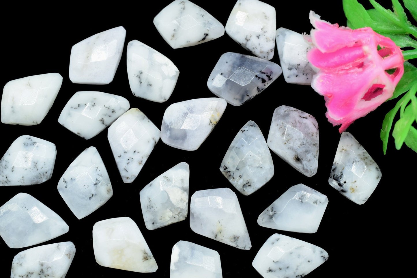 Dendrite Opal 10x14mm Faceted Tie shape Briolettes,fancy briolette beads,Dendrite opal Beads,Natural Dendrite Opal Faceted stones