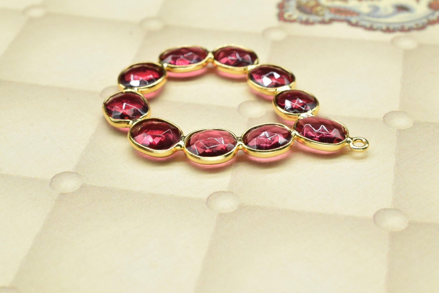 Pink Tourmaline Drops Pendant,Pink Tourmaline Quartz Gold Plating Single Bail Component Earring Jewelry,Pink Tourmaline Charms Jewelry,Gift