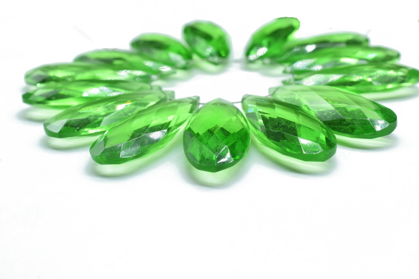 Green Amethyst Faceted 12x30mm Pear Shape Beads,Long Pear Shape Briolettes,Long Teardrop Beads,Gemstone for Jewellery,Green Amethyst Beads