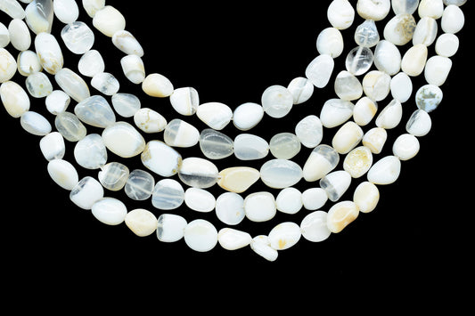 Natural Gemstone Nuggets Beads/Smooth Beads/Jewelry Making Craft/White Boulder Opal Nuggets Beads/Handmade Jewelry/Jewelry Component/Gift