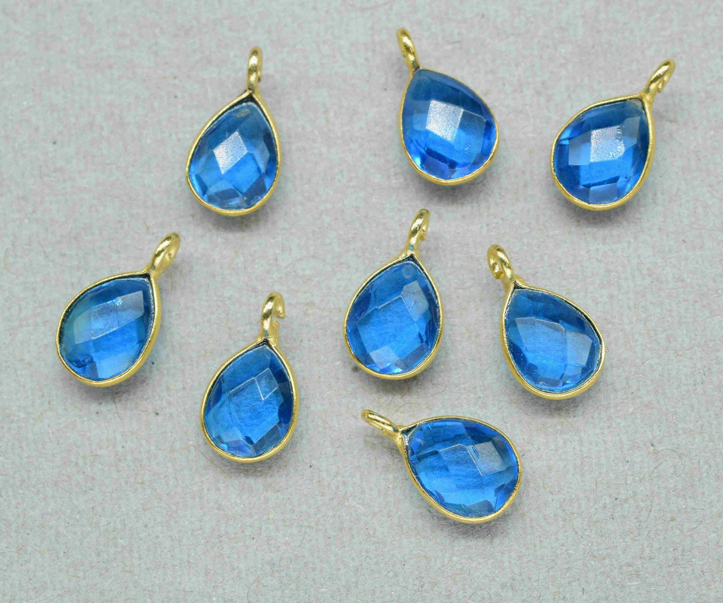 London Blue Topaz 6x8mm Teardrop Pendant,Blue Topaz Gemstone Component,Blue Topaz Necklace,Pendant Connector,London Blue Topaz Earring, Gift