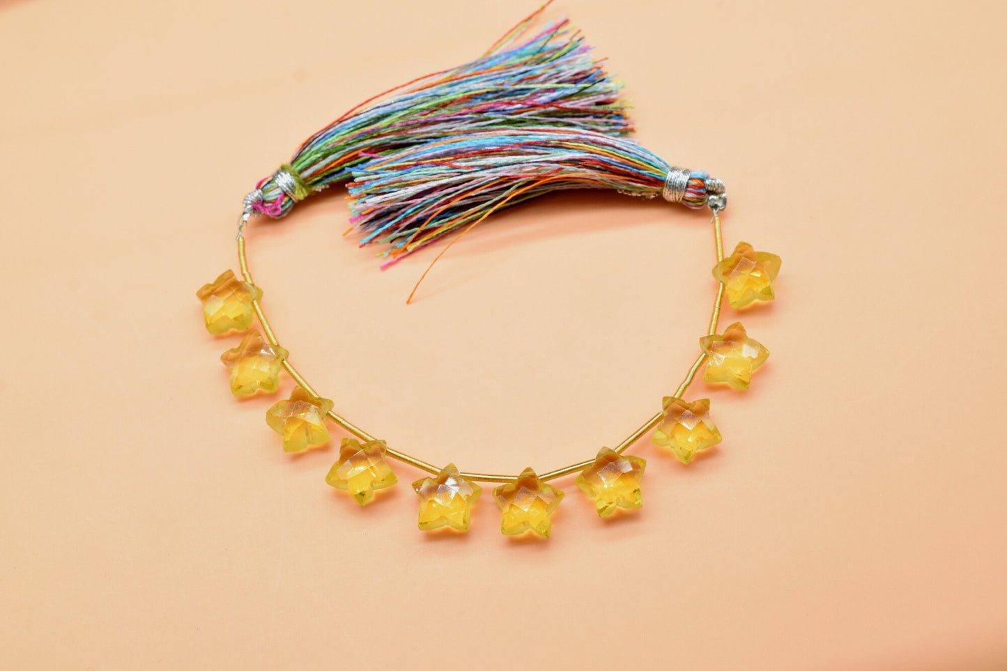 Citrine Faceted Star Shape Briolettes, Carved Gemstone, 10 Pcs Strand, Gemstone For Jewellery,star shape briolette,Side Drilled briolettes