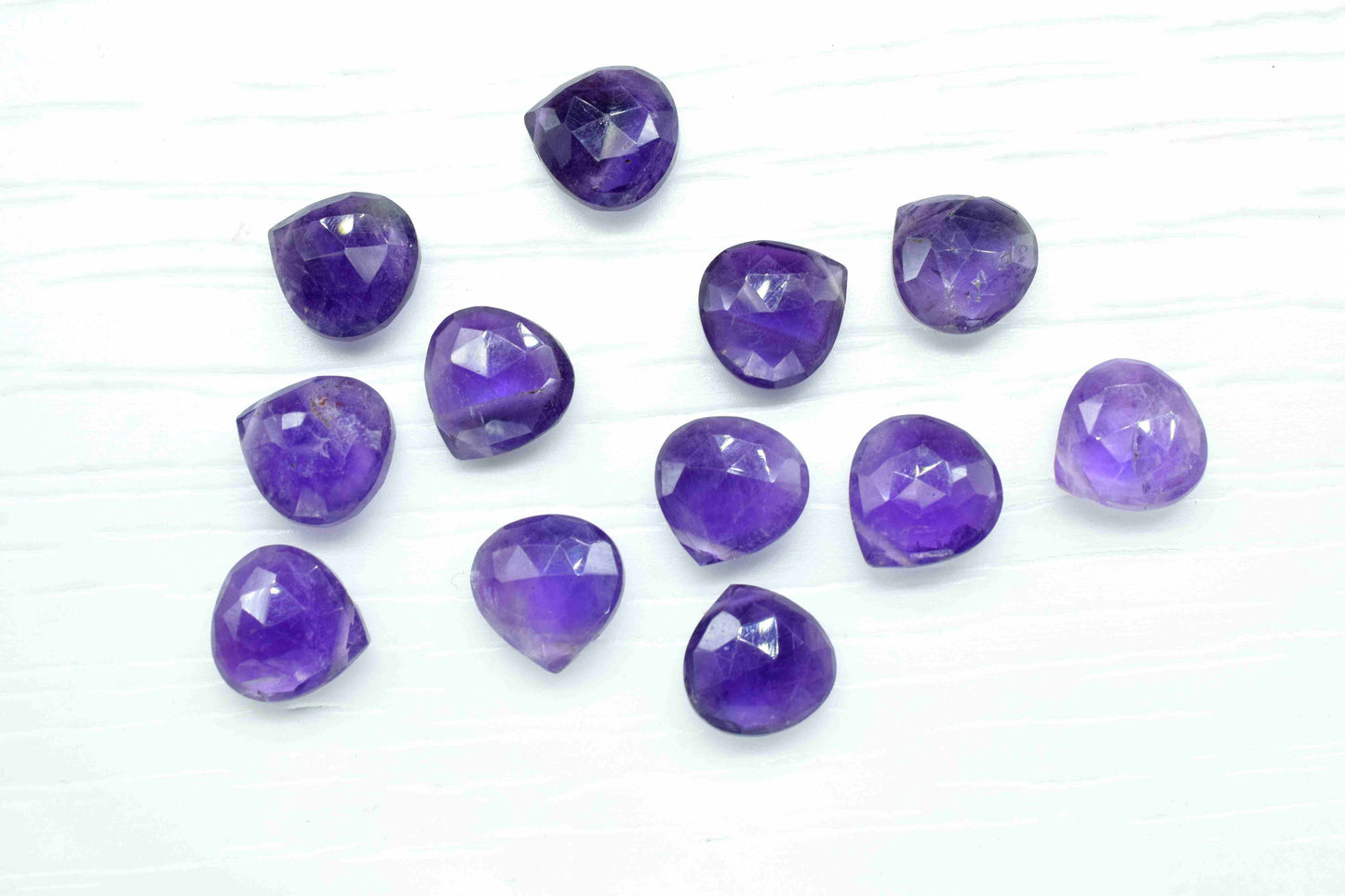 Amethyst 10mm Heart Shape Briolette,Faceted Beads for Jewelry Making,Natural Gemstone Beads, Amethyst Heart Shape Bead, Amethyst Briolettes