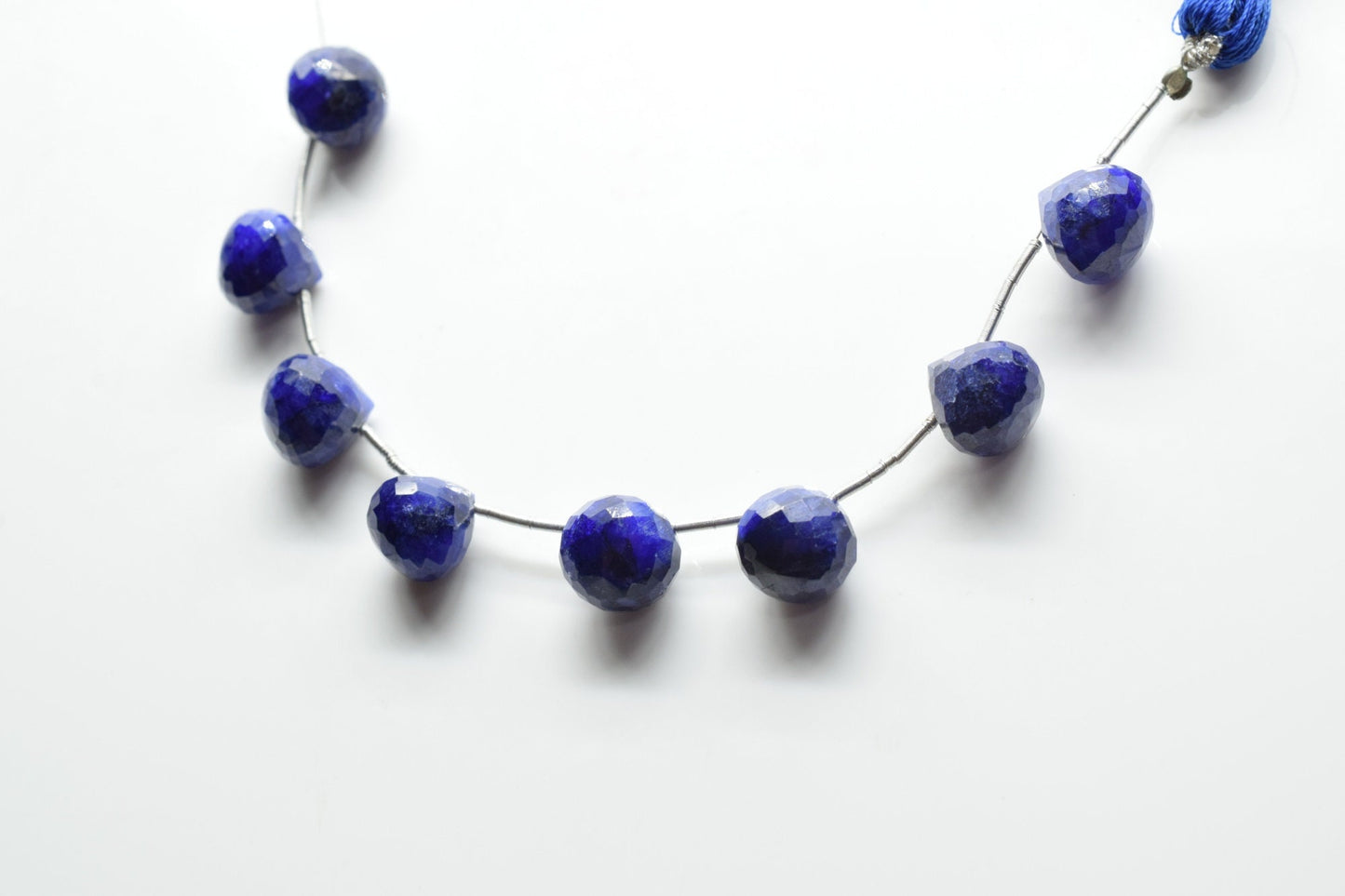 Blue Sapphire 10mm onion Shape Briolettes,Side drilled Briolette,Jewelry making supplies,craft supplies,Blue Sapphire Briolette,Gemstone