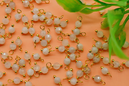 Moonstone Single wire wrapped Beads,Earring Connectors,Moonstone Faceted Beads,Moonstone Hangings Beads,Jewelry Making Supply,Gemstone Charm