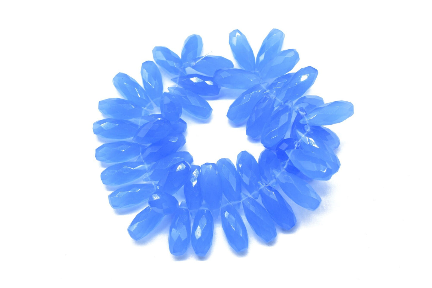 Blue Chalcedony Faceted Teardrop Briolette, Jewelry Making Supplies, Handmade Chalcedony Briolette,6x16mm Faceted Brioletts,Gemstone Jewelry