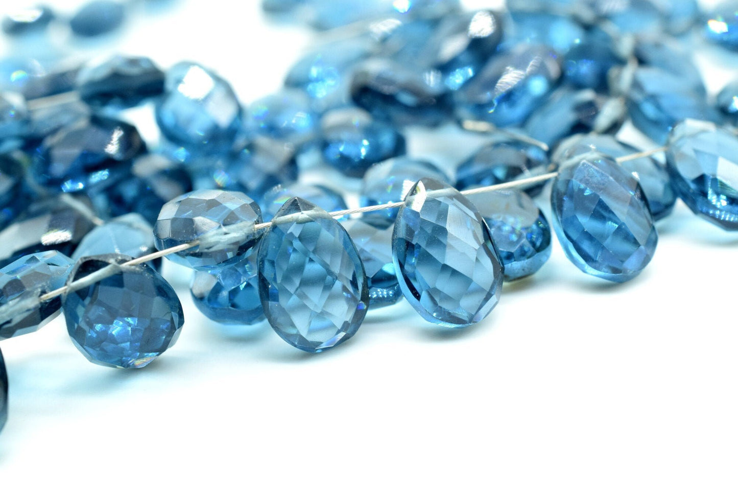 Moss kyanite Pear Shape Faceted Beads,8x12mm Pear Shape briolettes,Natural Moss kyanite Faceted Beads,50pcs pear Strand,9 Inches Strand