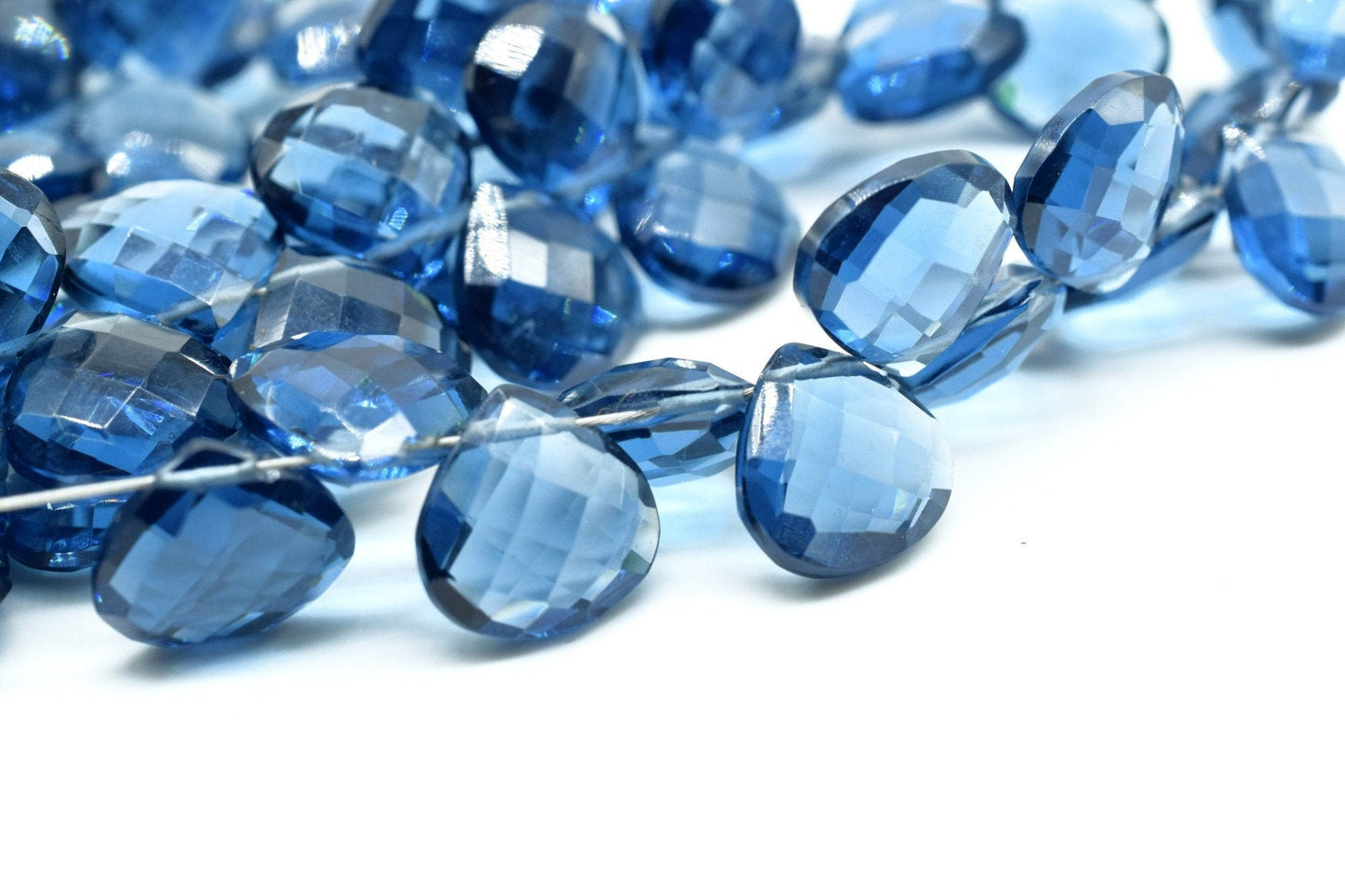 Kyanite Heart Shape Faceted Beads Strand,10mm Heart Shap Briolettes ,Moss Kyanite Briolettes ,jewelry making beads,gemstone Briolettes,beads