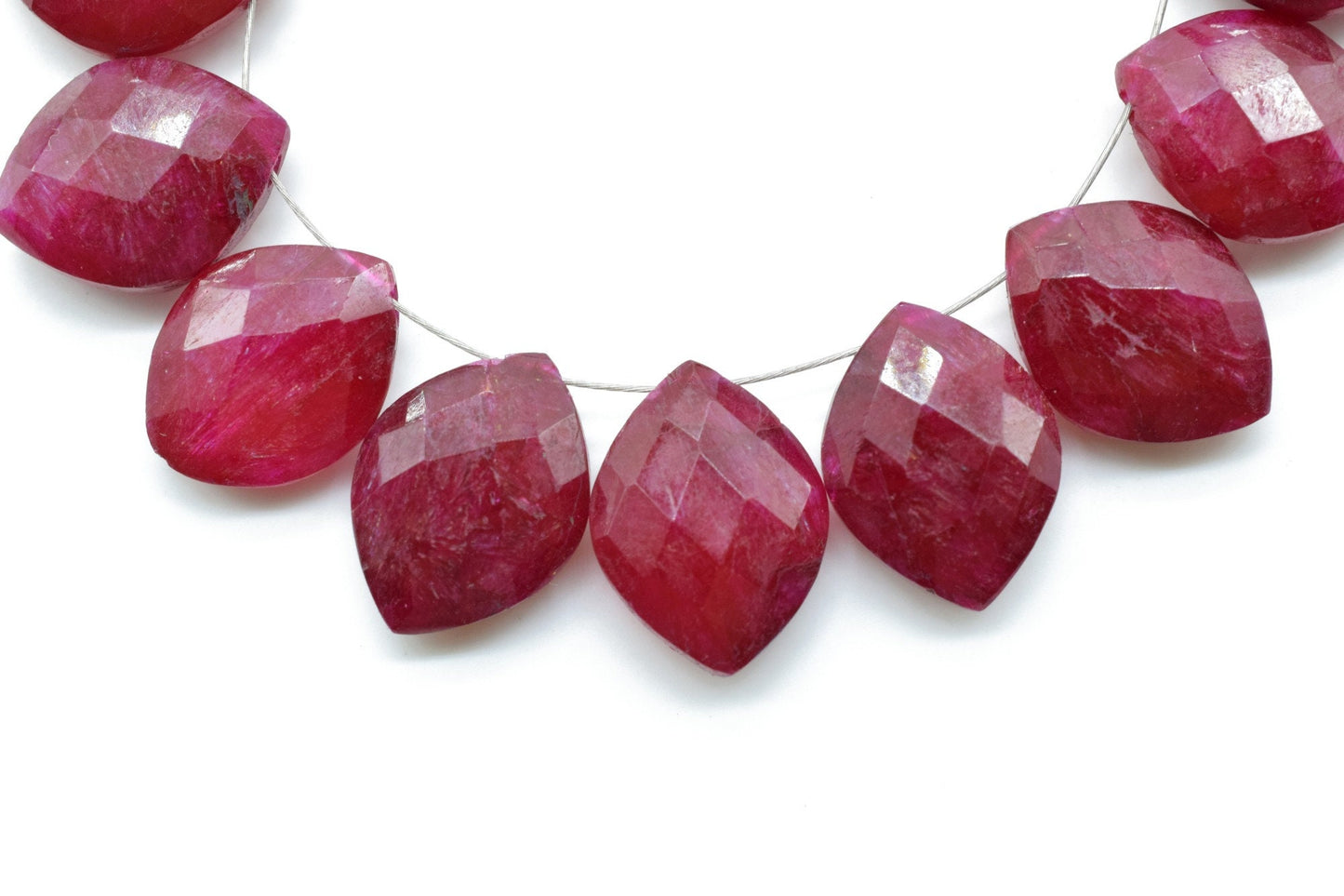 Finest Quality AAA Quality Ruby Faceted 10x13mm Marquise Shape Briolettes,Ruby briolettes for making jewelry,Genuine Ruby Briolettes, beads