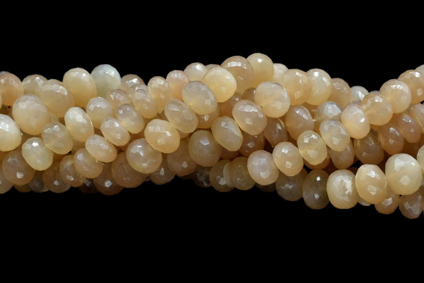 Natural Sunshine Moonstone Faceted Rondelle Beads,Sunshine Moonstone Faceted Beads Size 7.5mm To 8mm,Wholesale Moonstone Loose Beads On Sale