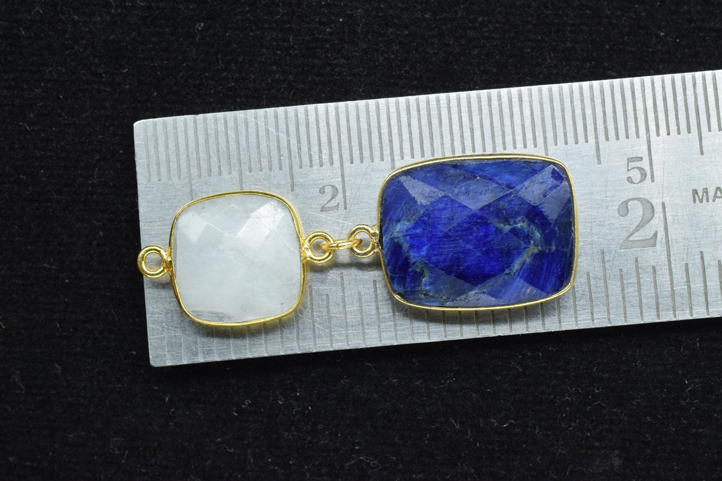 Blue Sapphire Component pendants,Multi Stone Dangle Earrings,Square Shape Pendant Jewelry,Dangle pendant Charms,Rainbow Gemstone Connectors