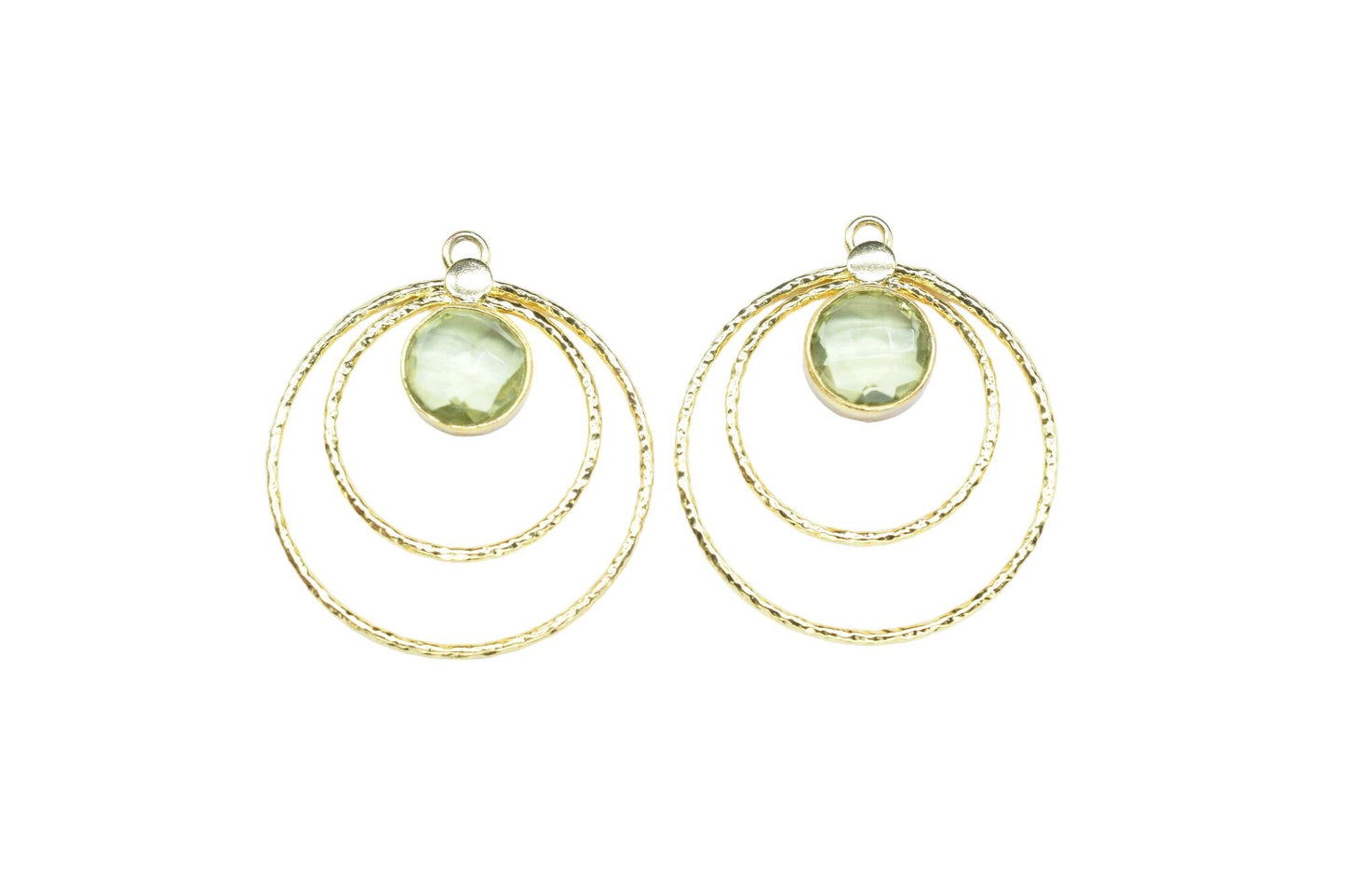 Green Amethyst Round Faceted Bezel Connector,Amethyst Single Bail Bezel Connectory,Green Gemstone Pendant,Handmade Jewelery,Amethyst Jewelry