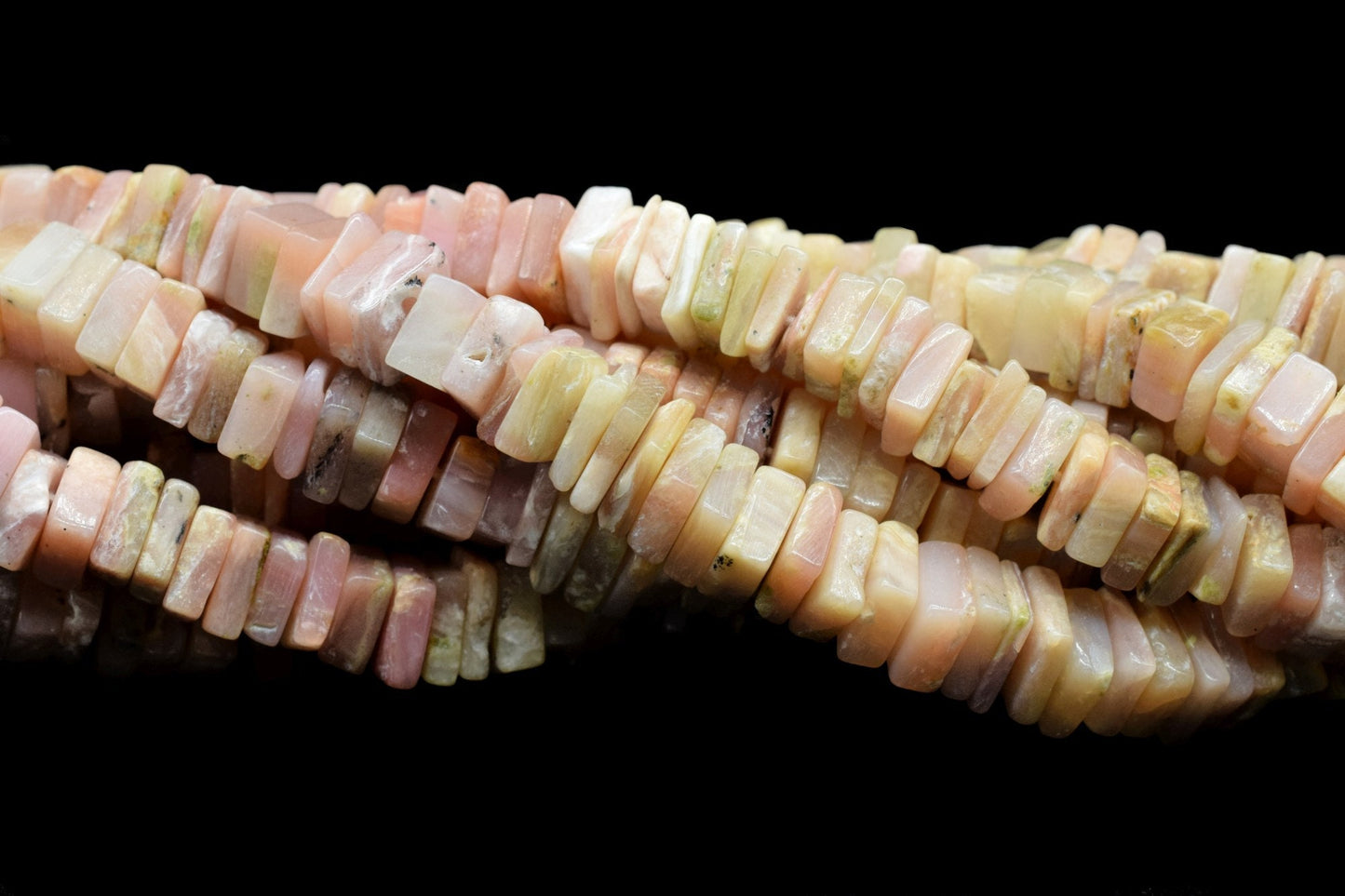 Natural Pink Opal Heishi Beads/Square Shape Beads/Smooth Heishi beads/16 Inch Long Beads/Size 4 To 6 MM/Handmade Supply,Plain Pink Opal Bead