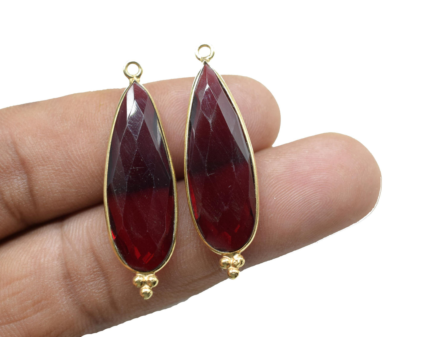 Garnet 10x30mm Bezel charms,Garnet Pendants,Jewelry making Connectors,Gemstone Bezel Connectors,Single Loop Connectors,Designer Bezel charms