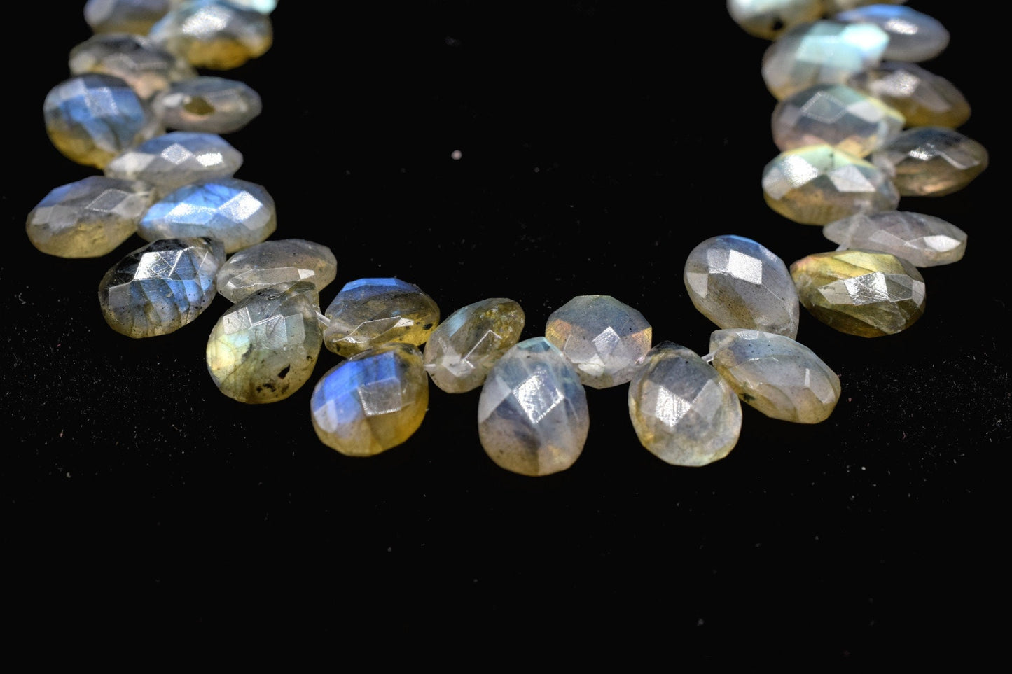 Labradorite Faceted Pear Shape Beads Labradorite Briolette Labradorite Pear bead,Labradorite T Drill briolettes,Labradorite 9x13 brioletts