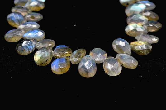 Labradorite Faceted Pear Shape Beads Labradorite Briolette Labradorite Pear bead,Labradorite T Drill briolettes,Labradorite 9x13 brioletts