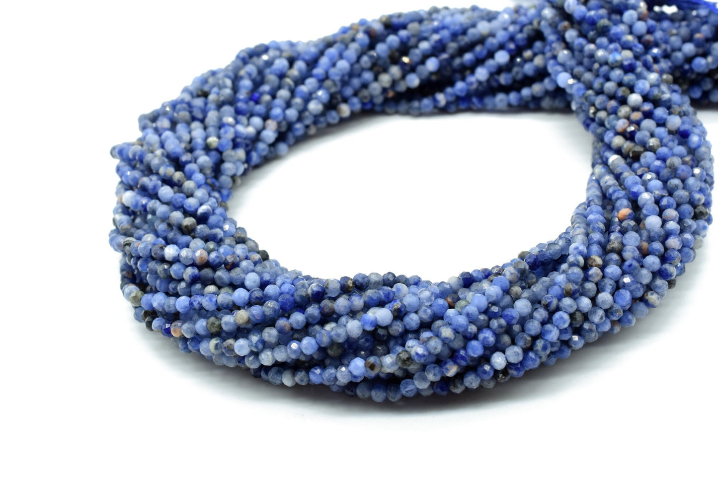 Natural Blue Sodalite Faceted beads,Tiny Spacer Beads,AAA Quality,Faceted Rondelle Beads,Jewellery Making beads,Rondelle beads strand,13''