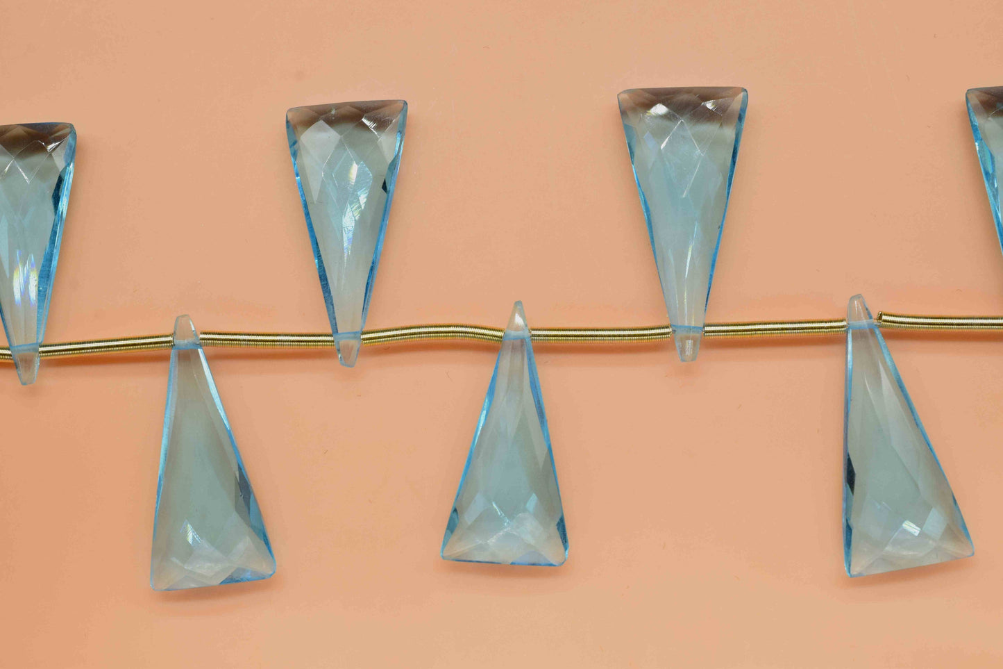 Sky Topaz Triangle Faceted Briolette, Loose Gemstones Briolette,Fancy Shape Briolette,Sky Topaz Beads,AAA Quality Briolette,Jewelry Supplies