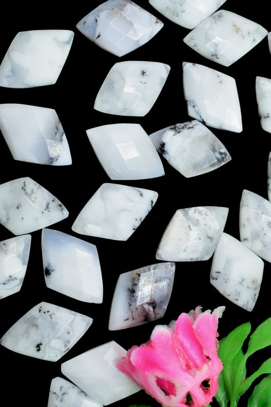 Dendrite Opal 12x18mm Faceted Diamond shape Briolettes,fancy briolette beads,Dendrite opal Beads,Natural Dendrite Opal Faceted stones