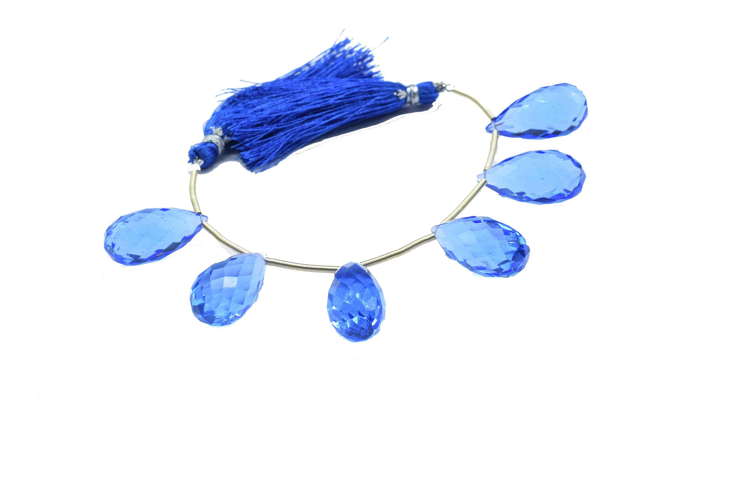 Blue Topaz Teardrop Faceted Briolettes,Blue Topaz 12x24mm Drops,Jewelry Making Supplies,Blue Topaz Teardrop jewelry,Gemstone Teardrop Beads