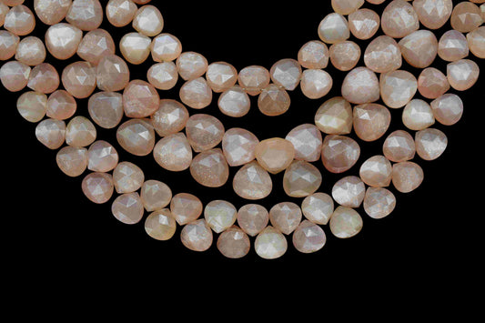 Peach Moonstone Faceted Heart Shape Beads,Peach Moonstone Briolettes,Peach Moonstone 10mm Briolettes,Jewelry Making Beads,jewelry beads