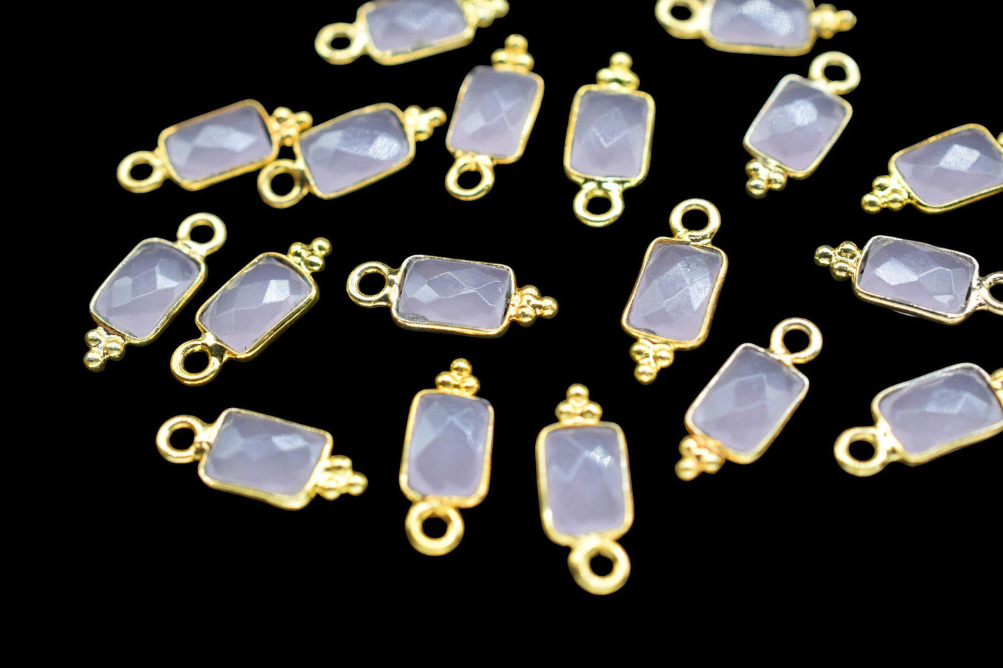 Rose Quartz Charms Pendant/Buguette Shape Pendant/Handmade Pendant/Tiny Pendant/Necklace Connector jewelry/Women Jewelry/B'day Gift