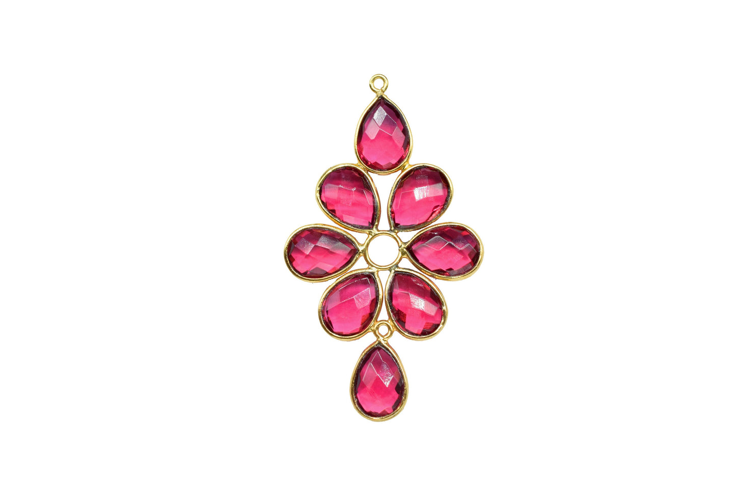 Components Earring Connectors,Craft Supplies,Handmade Pendant Beads Jewelry,Teardrop Station Bezel Link Pendants,Gemstone Flower Pendant